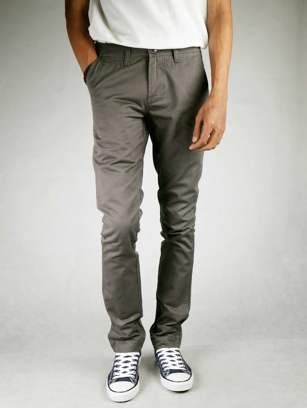 Men's Stretch Dark Grey Chino Trouser